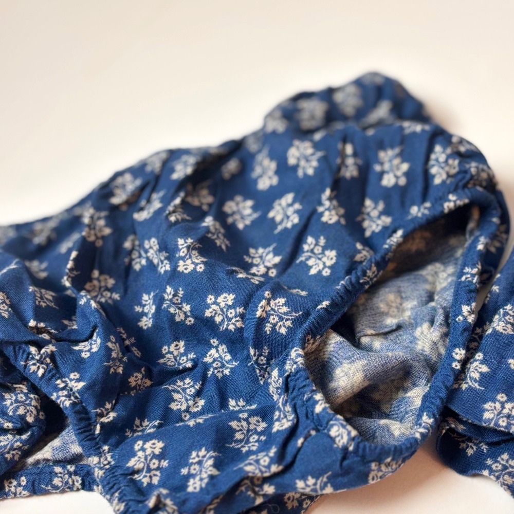 Ralph Lauren Baby Girl Blue Floral Calico Dress and Bloomers Set 18M Preppy Blue - Picture 3 of 7